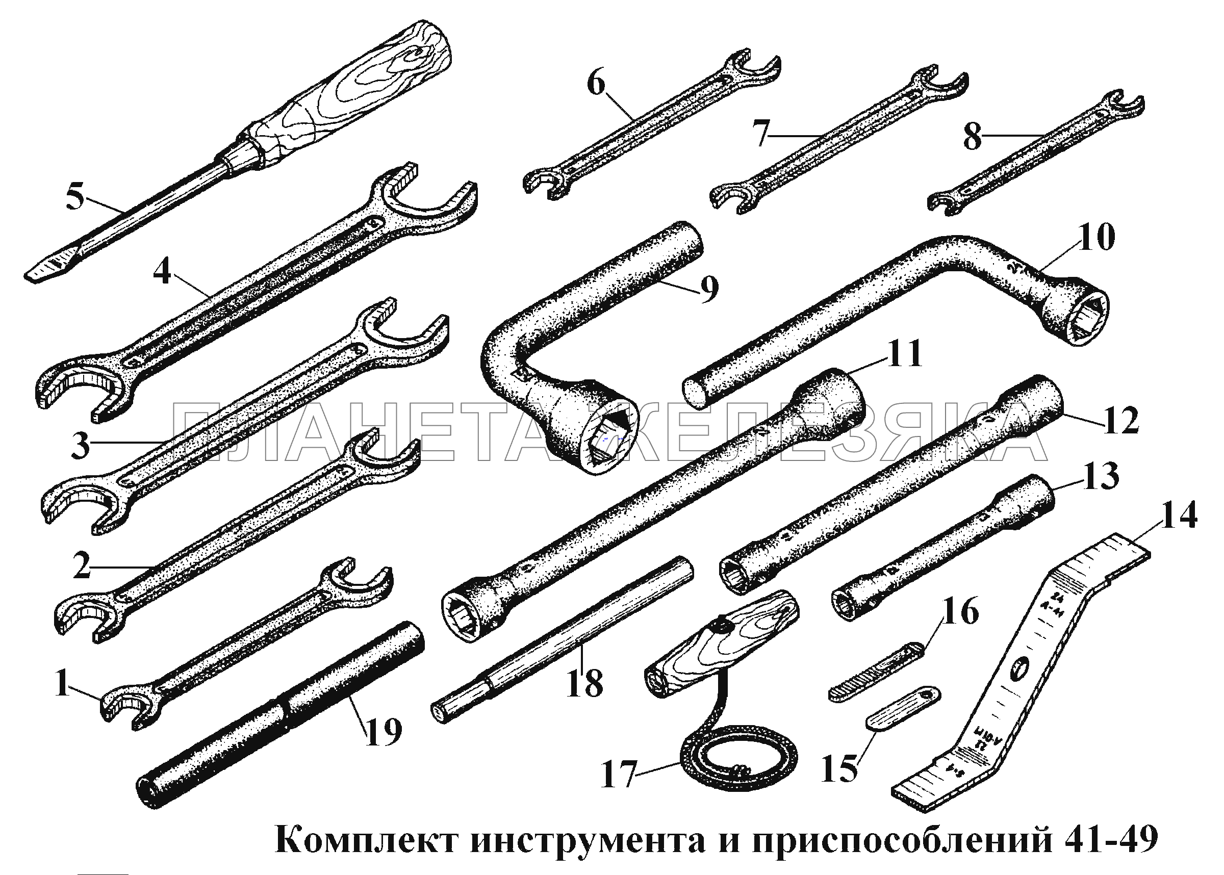 Комплект инструмента и приспособлений 41-49 ВТ-100Д