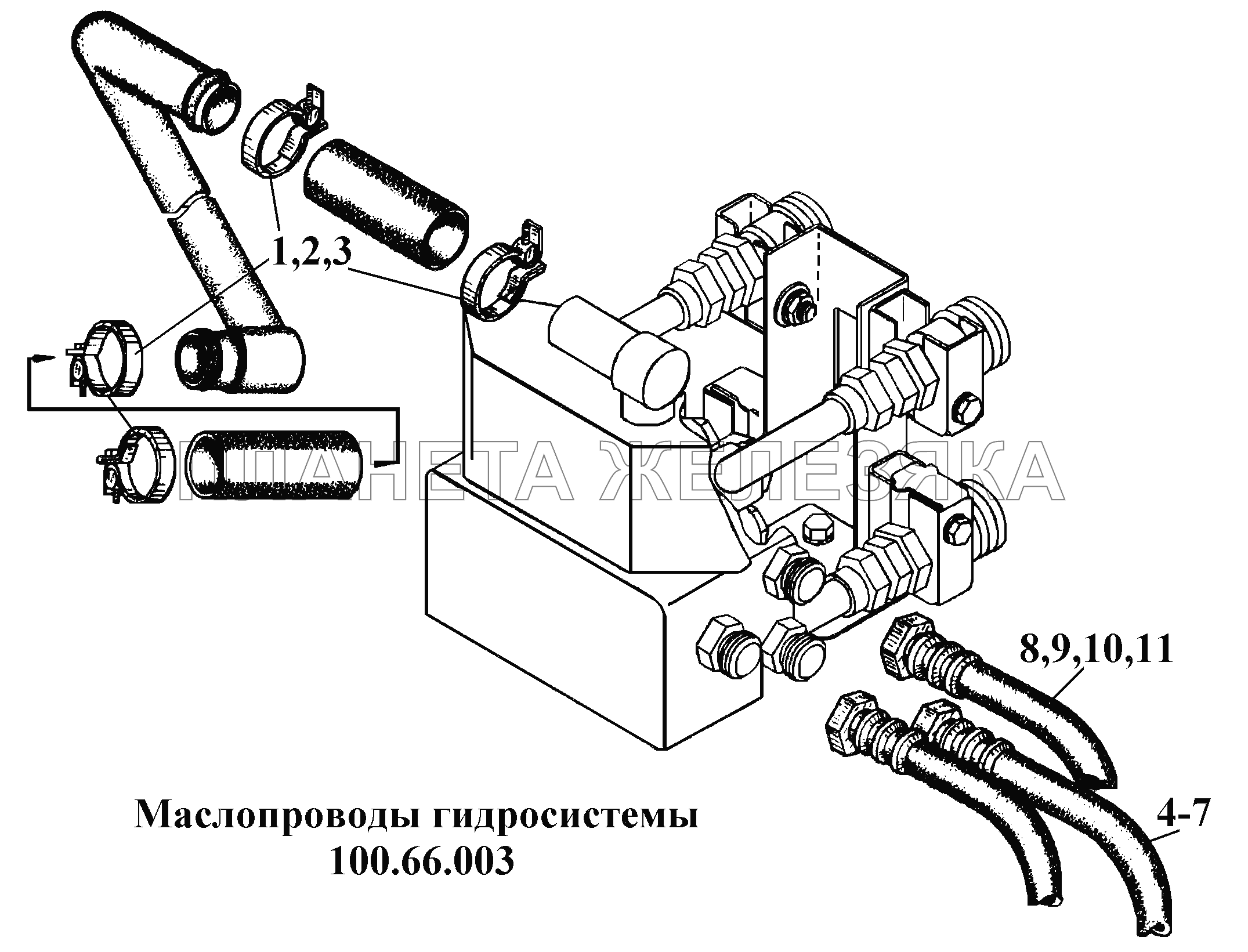 Маслопроводы гидросистемы 100.66.003 (4) ВТ-100Д