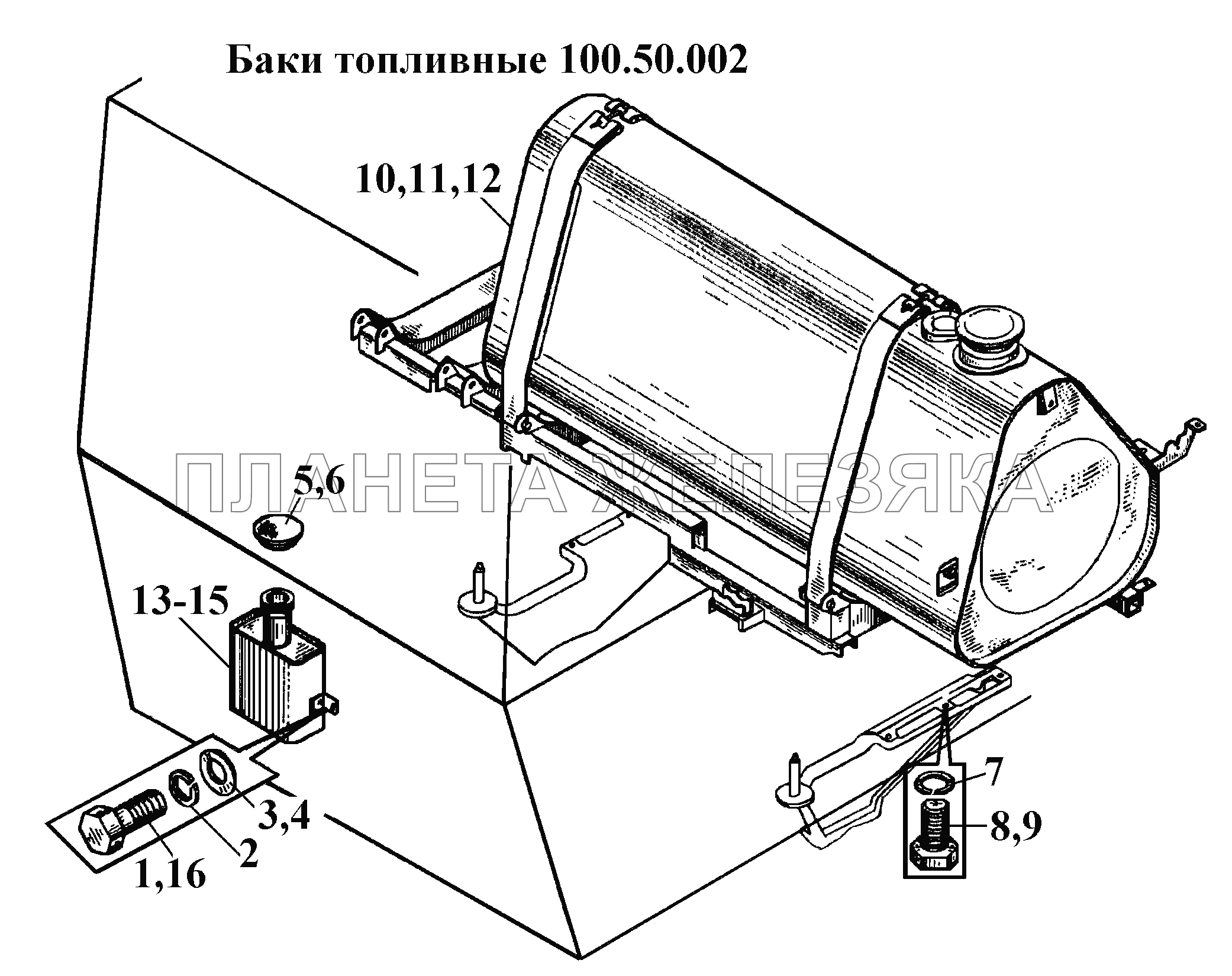 Баки топливные 100.50.002 ВТ-100Д