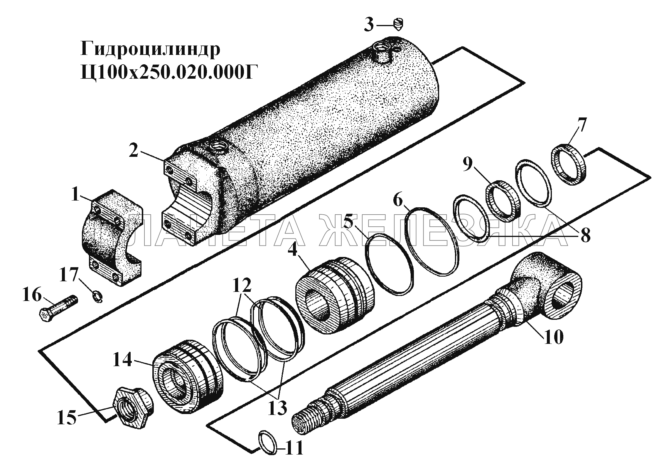 Гидроцилиндр Ц100х250.020.000Г ВТ-100Д Гидроцилиндр Ц100х250.020.000Г ВТ-100Д