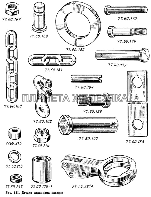 Детали механизма навески ДТ-75М