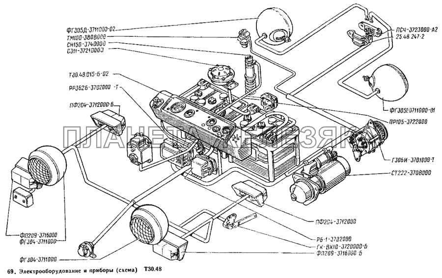 Описание электрооборудования трактора Т-25 и его схема