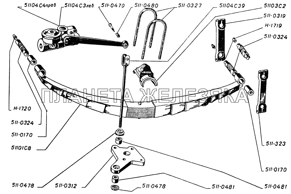 Рессора задняя ЗИС-101 Рессора задняя ЗИС-101