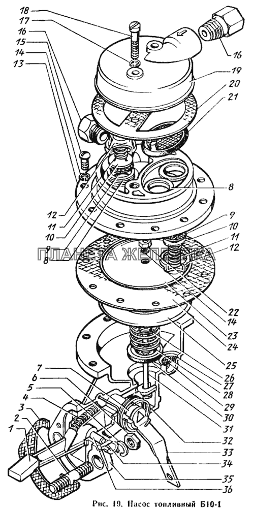 Насос топливный Б10-1 ЗИЛ-431410 Каталог 1989 г.