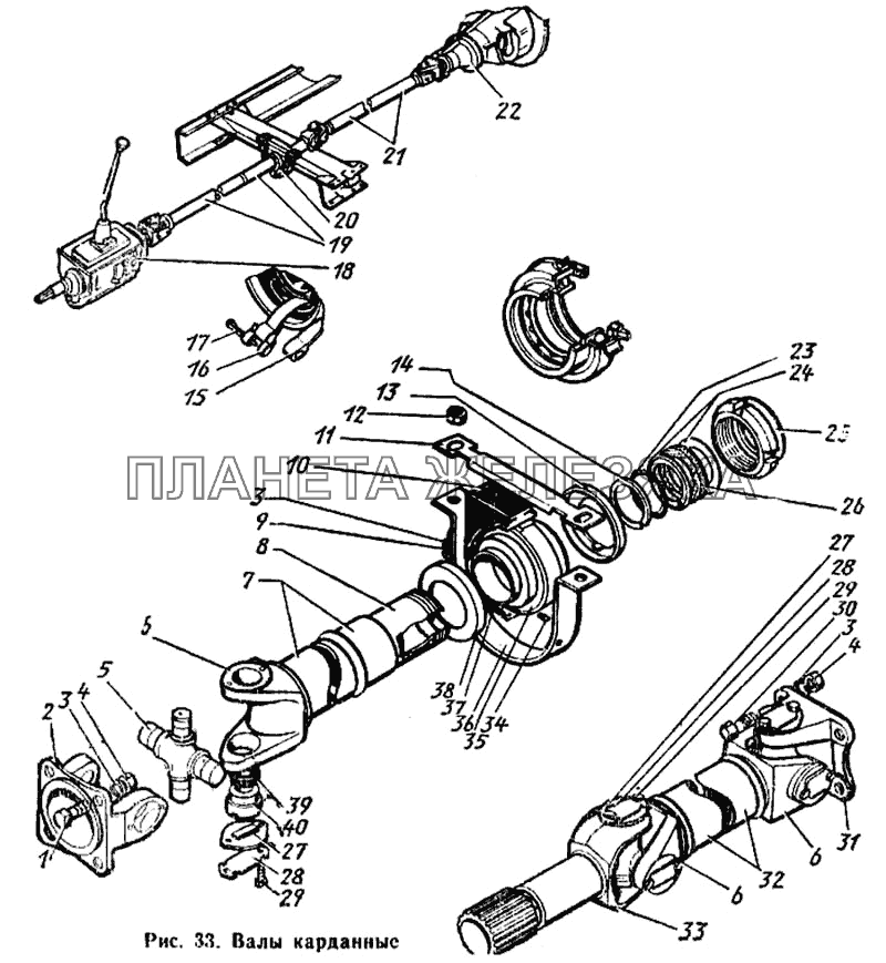 Валы карданные ЗИЛ-431410 Каталог 1989 г.