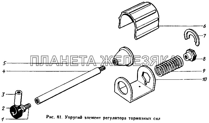 Упругий элемент регулятора тормозных сил ЗИЛ-431410 Каталог 1989 г.