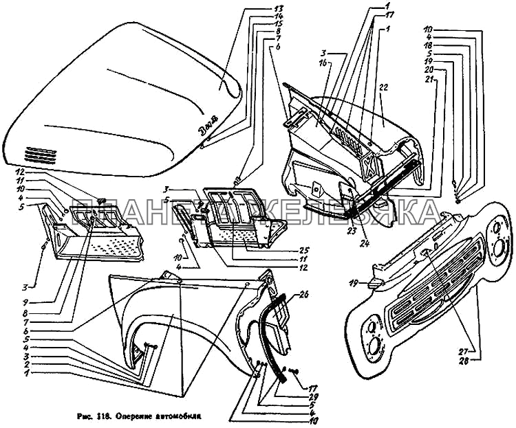 Оперение автомобиля ЗИЛ-431410 Каталог 1989 г.