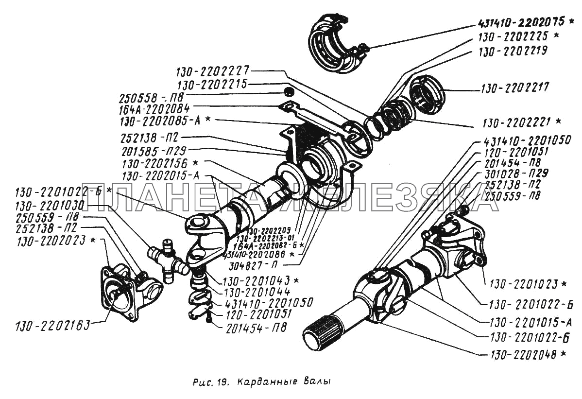 Карданные валы ЗИЛ-431410 (130)