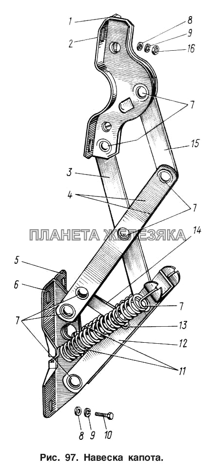 Навеска капота ЗИЛ-131