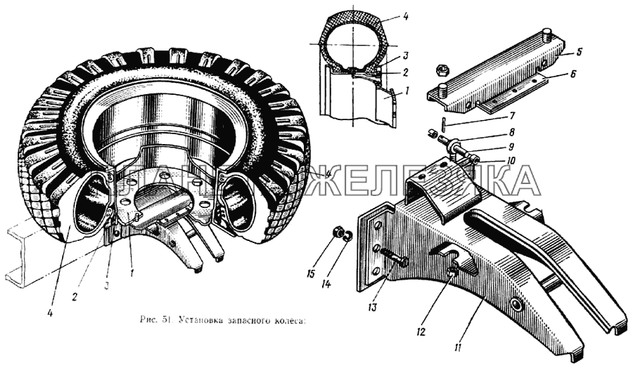 Установка запасного колеса ЗИЛ-133ГЯ