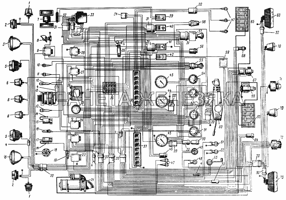 Схема электрооборудования ЗИЛ-133ГЯ