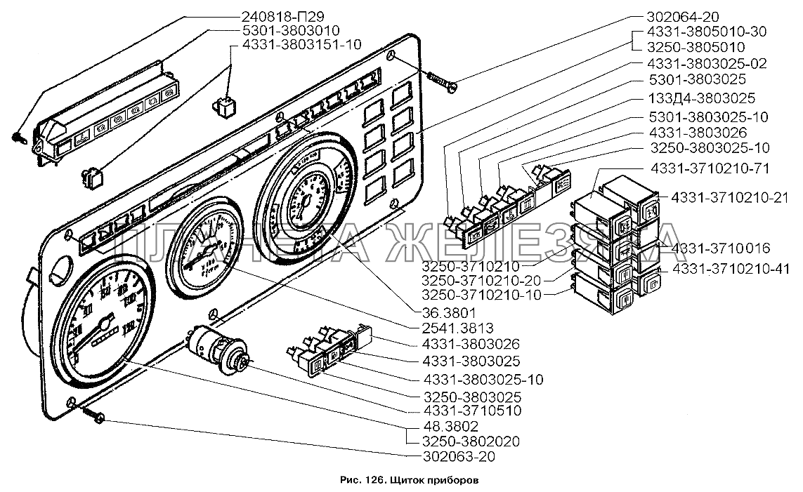 Щиток приборов ЗИЛ-3250