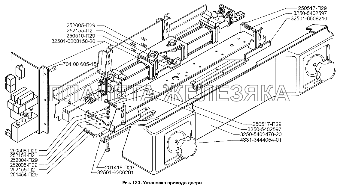Установка привода двери ЗИЛ-3250