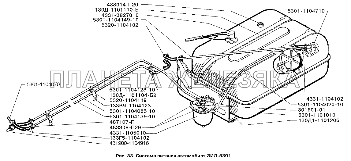 Система питания автомобиля ЗИЛ-5301 ЗИЛ-3250