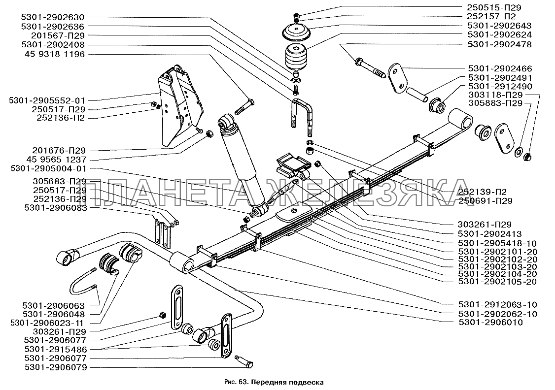 Передняя подвеска ЗИЛ-3250