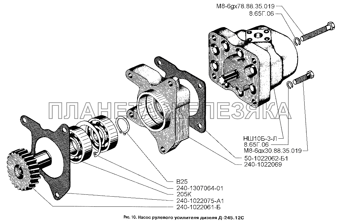 Насос рулевого усилителя двигателя Д-245.12С ЗИЛ-3250