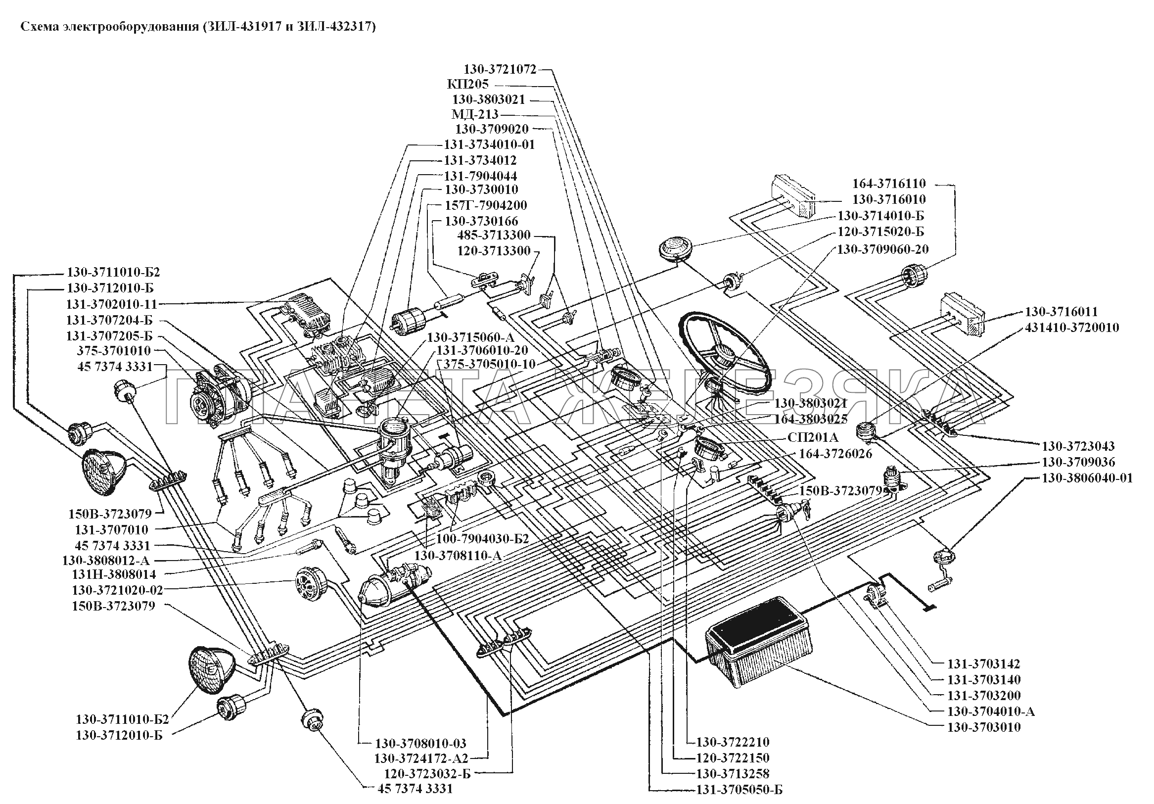 Электрооборудование\Схема электрооборудования (ЗИЛ-431917 и ЗИЛ-432317) ЗИЛ-431416