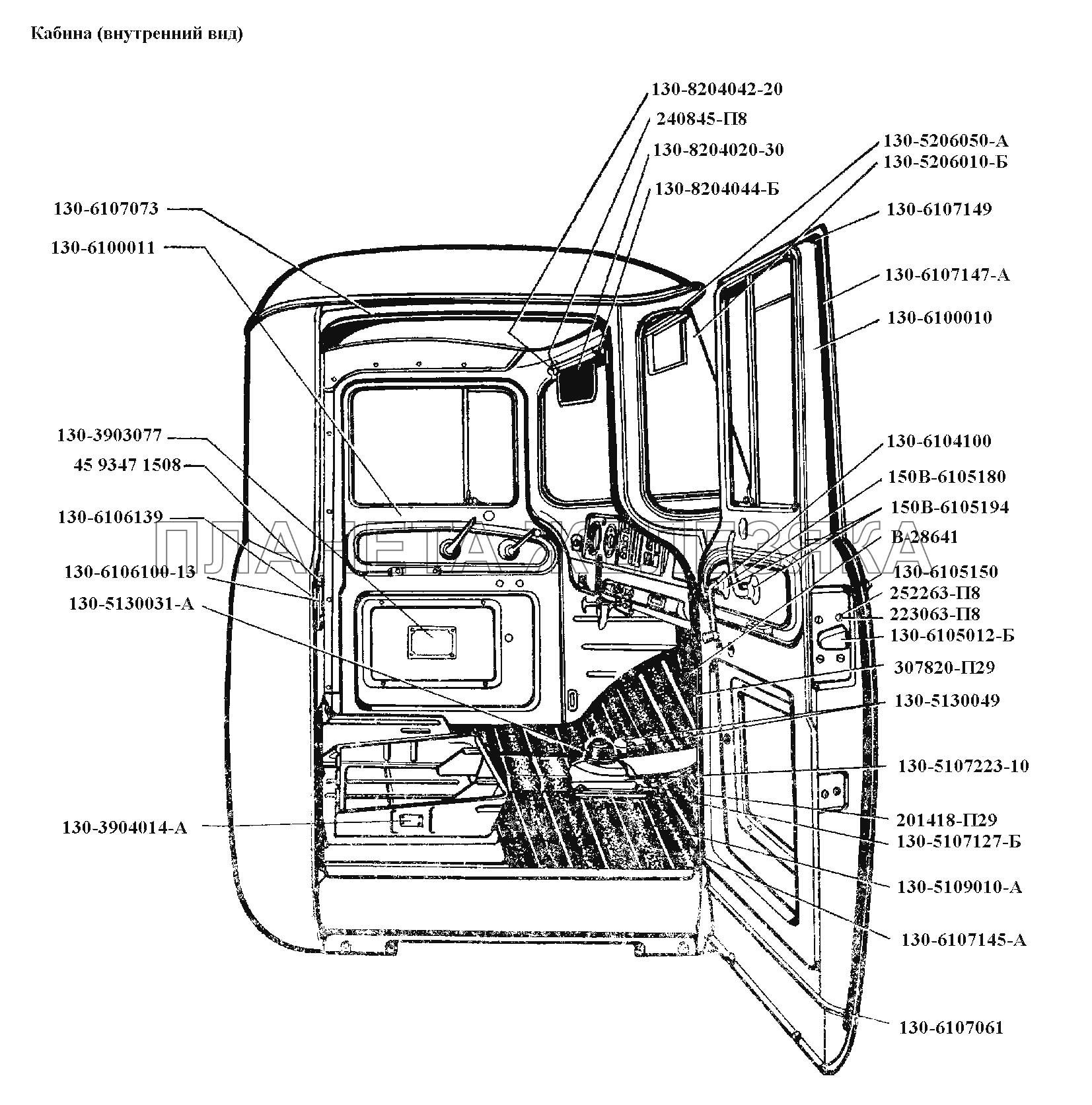 Кабина\Кабина (внутренний вид) ЗИЛ-431416