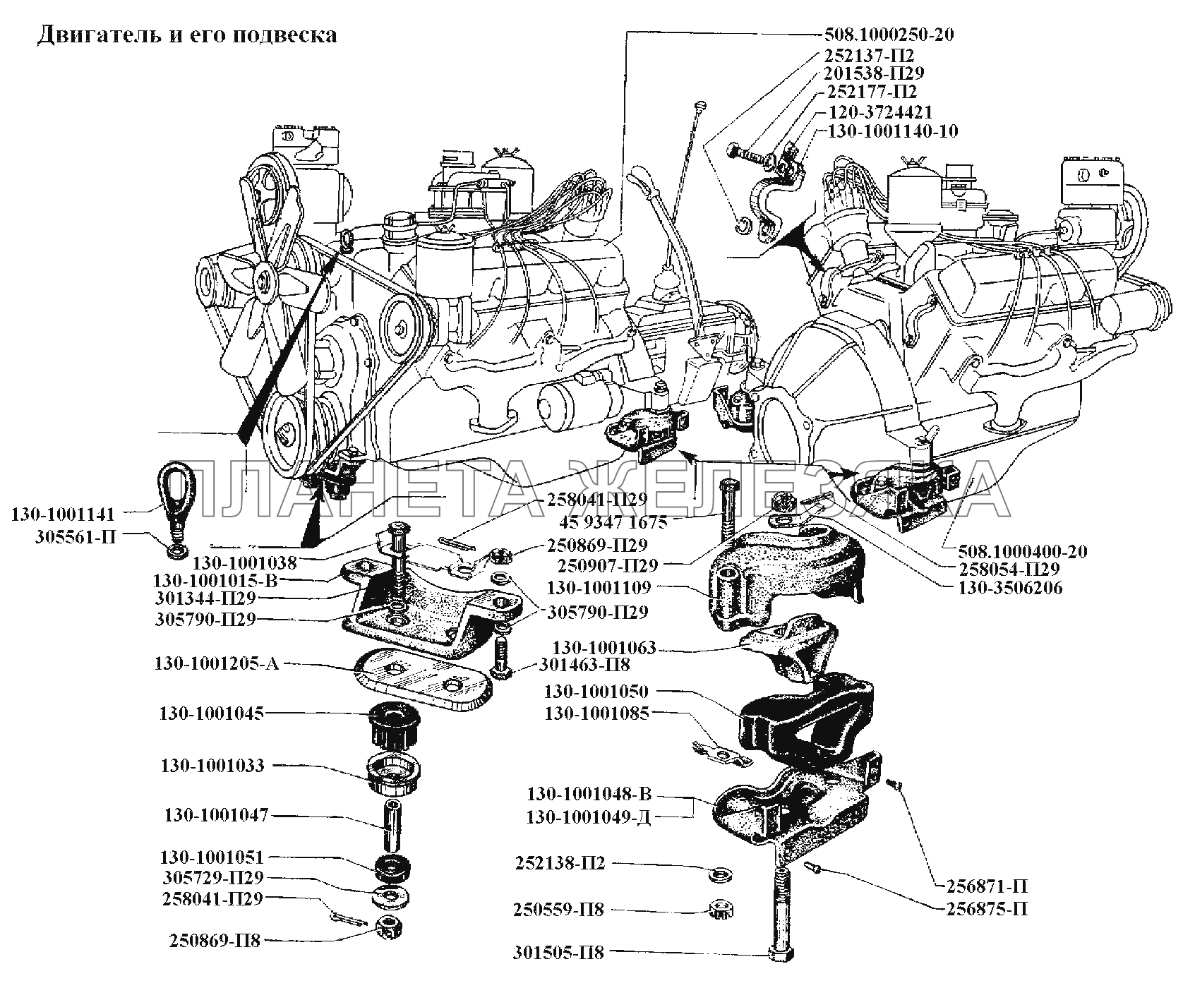 Двигатель\Двигатель и его подвеска ЗИЛ-431416