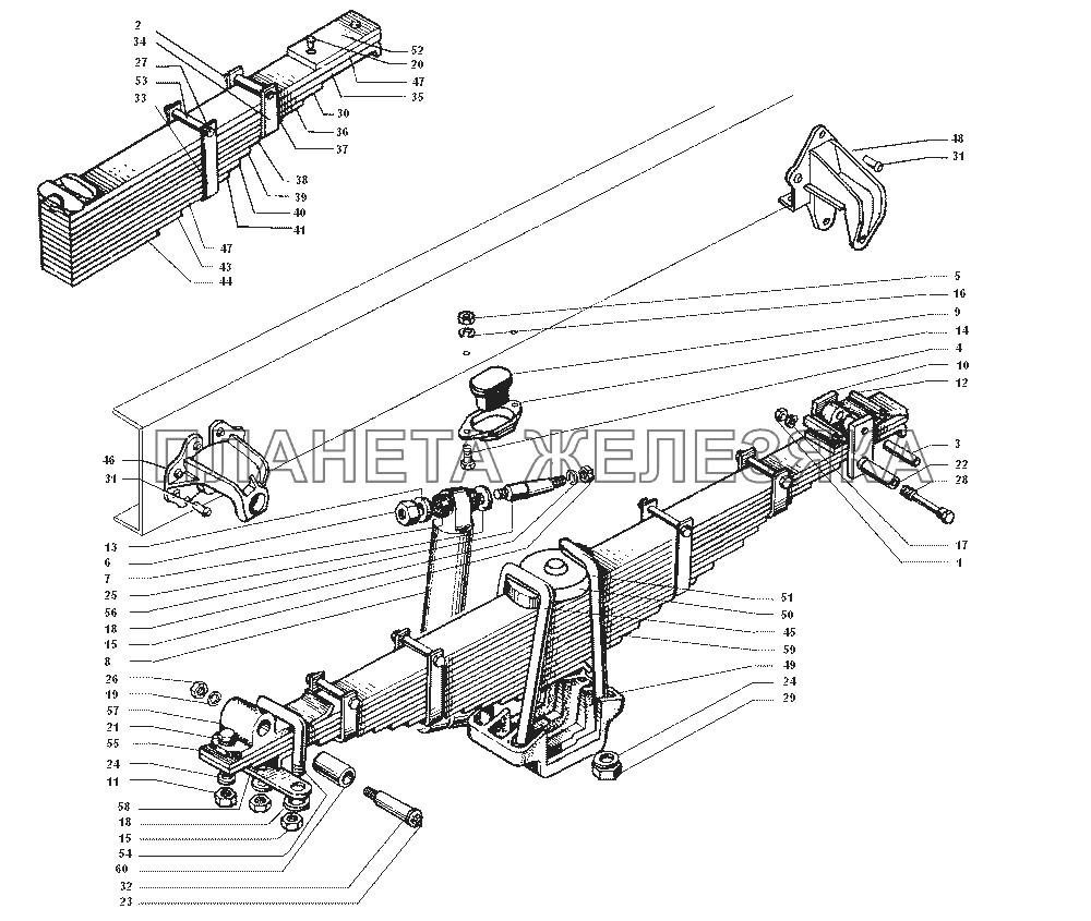 Задняя подвеска ЗИЛ-43272Н, 43273Н