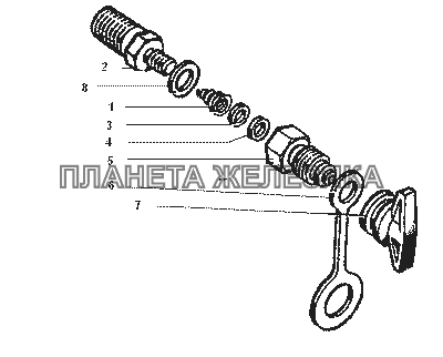Клапан контрольного вывода ЗИЛ-43272Н, 43273Н Клапан контрольного вывода ЗИЛ-43272Н, 43273Н