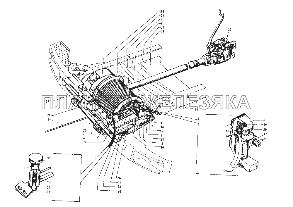 Установка лебедки ЗИЛ-43272Н, 43273Н