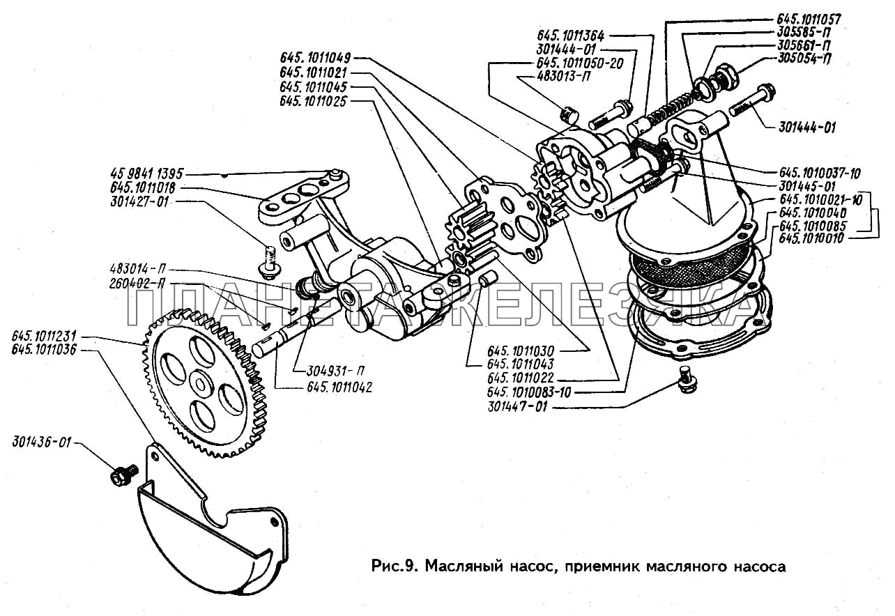 Масляный насос, приемник масляного насоса ЗИЛ-433100