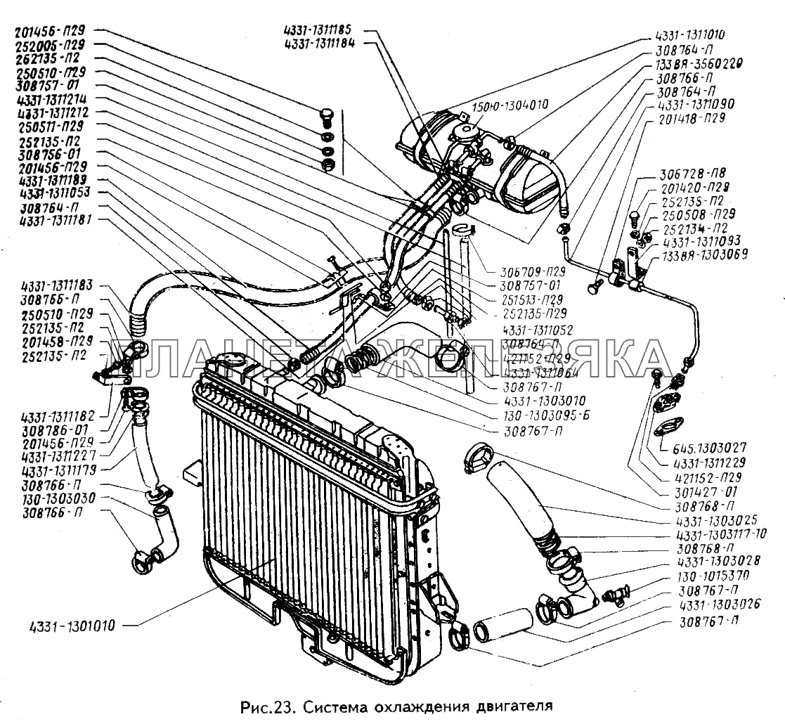 Система охлаждения двигателя ЗИЛ-433100