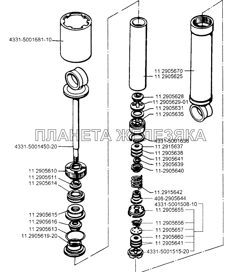 Амортизатор подвески кабины ЗИЛ-433110