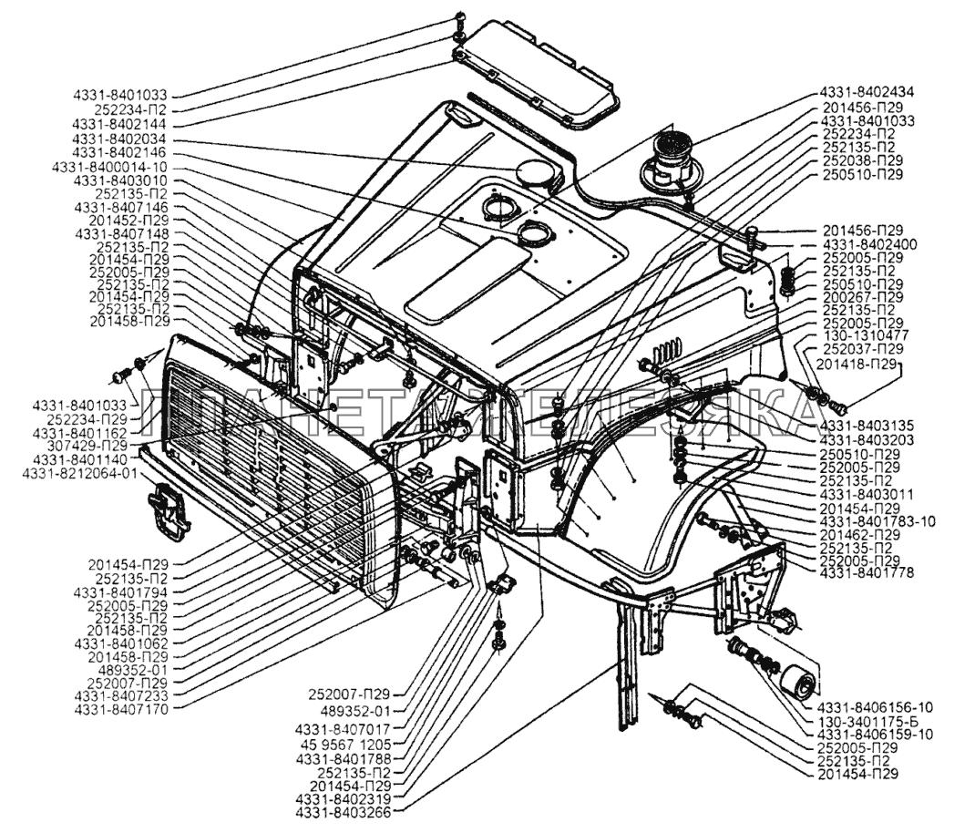 Оперение автомобиля ЗИЛ-433110