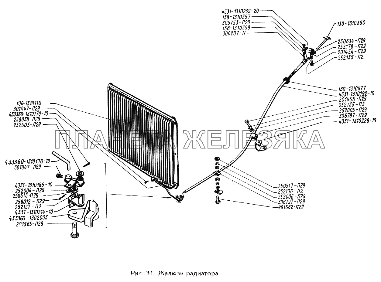 Жалюзи радиатора ЗИЛ-433360