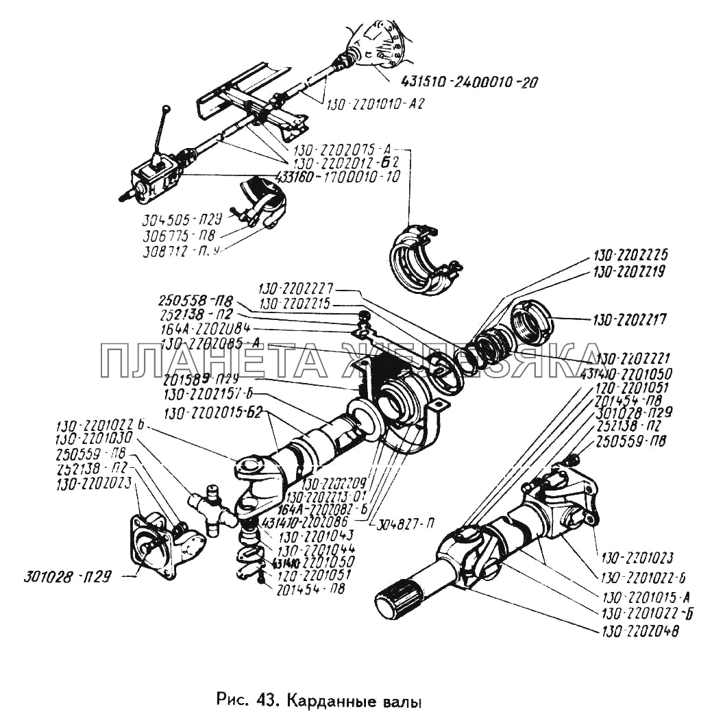 Карданные валы ЗИЛ-433360