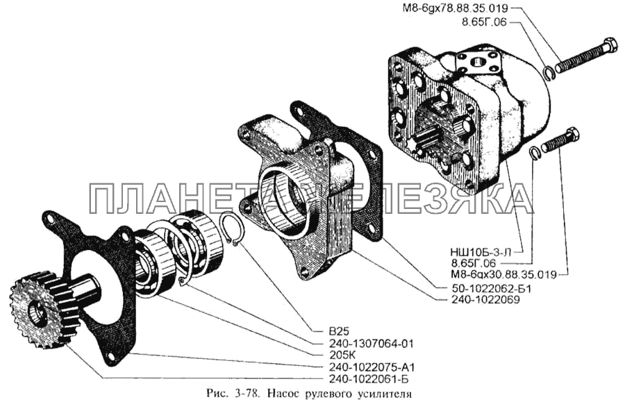 Насос рулевого усилителя ЗИЛ-3250