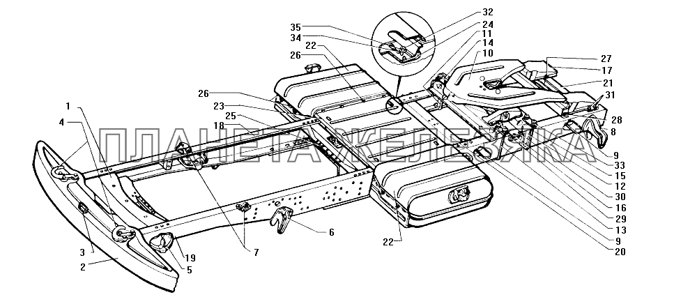Рама автомобилей ЗИЛ-130В1 и установка седельно-сцепного устройства ЗИЛ-130